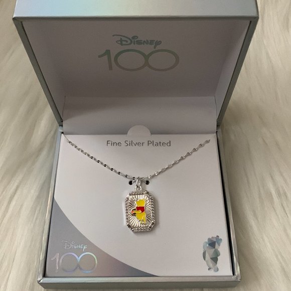 DISNEY Cubic Zirconia Enamel Winnie The Pooh Pendant Necklace - Picture 1 of 5